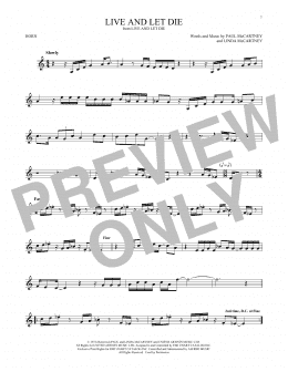 page one of Live And Let Die (French Horn Solo)