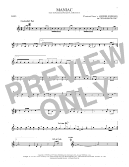 page one of Maniac (French Horn Solo)
