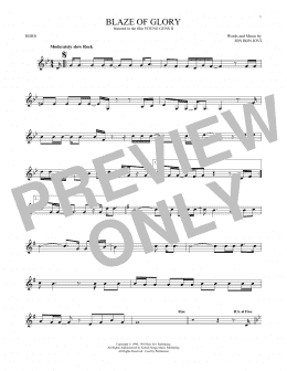page one of Blaze Of Glory (French Horn Solo)