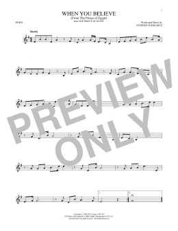 page one of When You Believe (from The Prince Of Egypt) (French Horn Solo)