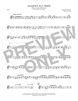 page one of Against All Odds (Take A Look At Me Now) (French Horn Solo)