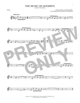 page one of The Music Of Goodbye (French Horn Solo)
