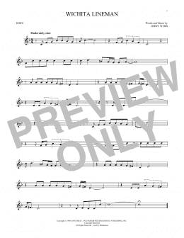 page one of Wichita Lineman (French Horn Solo)
