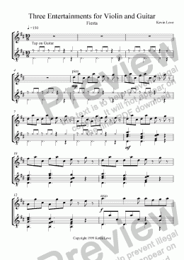 page one of 3 Entertainments for Violin and Guitar - Fiesta