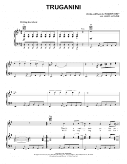 page one of Truganini (Piano, Vocal & Guitar Chords (Right-Hand Melody))