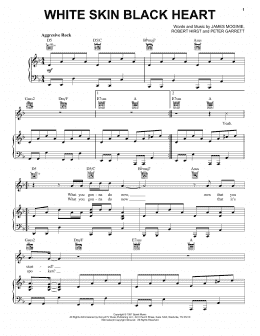 page one of White Skin Black Heart (Piano, Vocal & Guitar Chords (Right-Hand Melody))