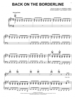 page one of Back On The Borderline (Piano, Vocal & Guitar Chords (Right-Hand Melody))