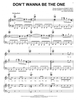 page one of Don't Wanna Be The One (Piano, Vocal & Guitar Chords (Right-Hand Melody))