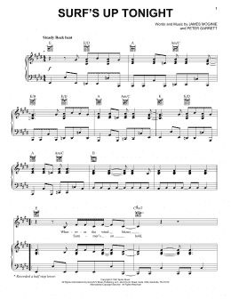 page one of Surf's Up Tonight (Piano, Vocal & Guitar Chords (Right-Hand Melody))