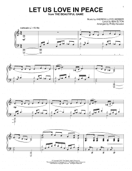 page one of Let Us Love In Peace (arr. Phillip Keveren) (Piano Solo)