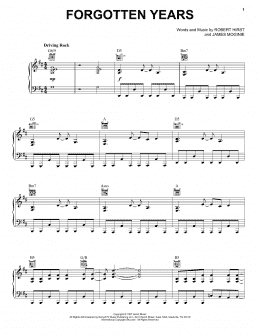 page one of Forgotten Years (Piano, Vocal & Guitar Chords (Right-Hand Melody))