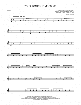 page one of Pour Some Sugar On Me (Violin Solo)