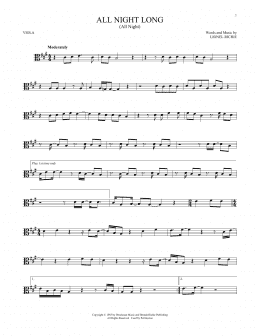 page one of All Night Long (All Night) (Viola Solo)