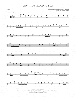 page one of Ain't Too Proud To Beg (Viola Solo)