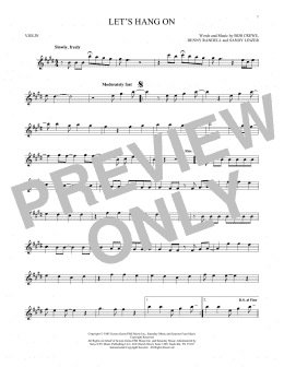 page one of Let's Hang On (Violin Solo)
