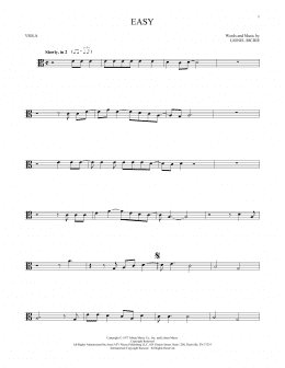 page one of Easy (Viola Solo)