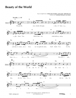 page one of Beauty of the World (Lead Sheet / Fake Book)