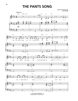 page one of The Pants Song (from Be More Chill) (Piano & Vocal)