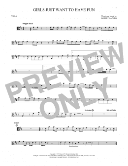 page one of Girls Just Want To Have Fun (Viola Solo)
