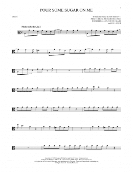 page one of Pour Some Sugar On Me (Viola Solo)