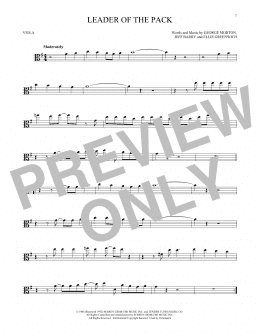 page one of Leader Of The Pack (Viola Solo)