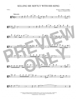 page one of Killing Me Softly With His Song (Viola Solo)