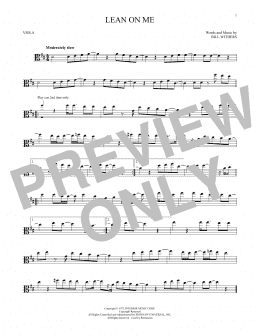 page one of Lean On Me (Viola Solo)