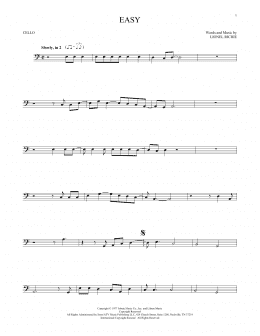 page one of Easy (Cello Solo)