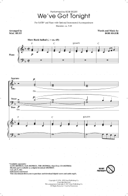 page one of We've Got Tonight (SATB Choir)