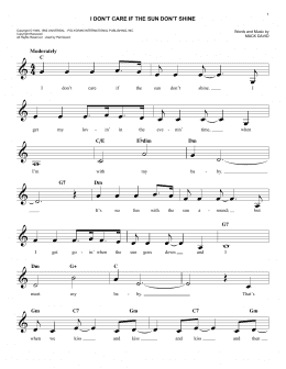 page one of I Don't Care If The Sun Don't Shine (Easy Lead Sheet / Fake Book)
