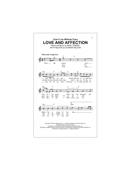 page one of (Can't Live Without Your) Love And Affection (Lead Sheet / Fake Book)