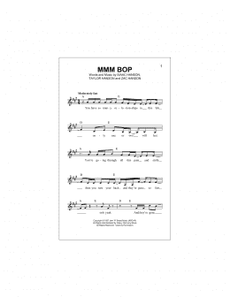 page one of MMM Bop (Lead Sheet / Fake Book)