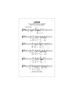 page one of Legs (Lead Sheet / Fake Book)