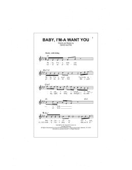 page one of Baby, I'm-A Want You (Lead Sheet / Fake Book)