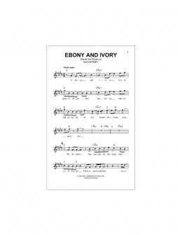 page one of Ebony And Ivory (Lead Sheet / Fake Book)