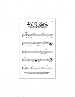 page one of Do You Really Want To Hurt Me (Lead Sheet / Fake Book)