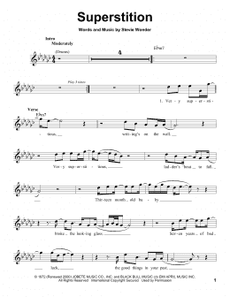 page one of Superstition (Pro Vocal)