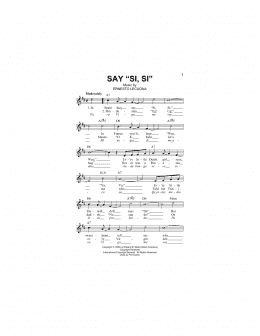 page one of Say Si Si (Lead Sheet / Fake Book)