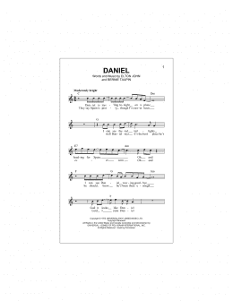 page one of Daniel (Lead Sheet / Fake Book)