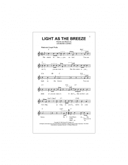 page one of Light As The Breeze (Lead Sheet / Fake Book)