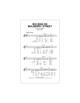 page one of Big Man On Mulberry Street (Lead Sheet / Fake Book)