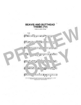 page one of Beavis And Butthead Theme (Lead Sheet / Fake Book)
