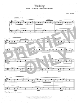 page one of Walking (Piano Solo)