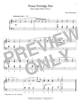 page one of Pease-Porridge Hot (Piano Solo)