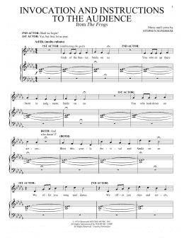 page one of Invocation And Instructions To The Audience (Piano & Vocal)