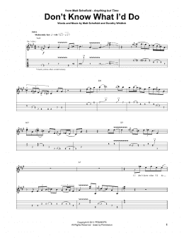 page one of Don't Know What I'd Do (Guitar Tab)
