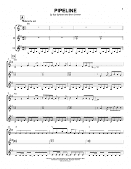 page one of Pipeline (Guitar Ensemble)