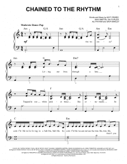 page one of Chained To The Rhythm (Easy Piano)