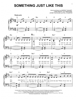 page one of Something Just Like This (Easy Piano)