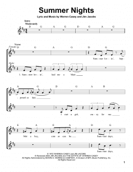 page one of Summer Nights (Pro Vocal)